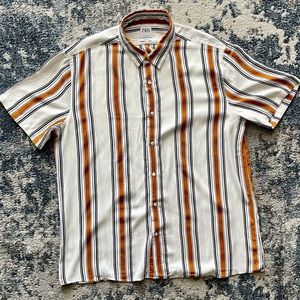 Zara Striped Button Down Men's Large